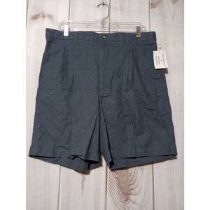Stanley Blacker‎ Shorts Men's 36 Gray Linen Blend Adjustable Waist